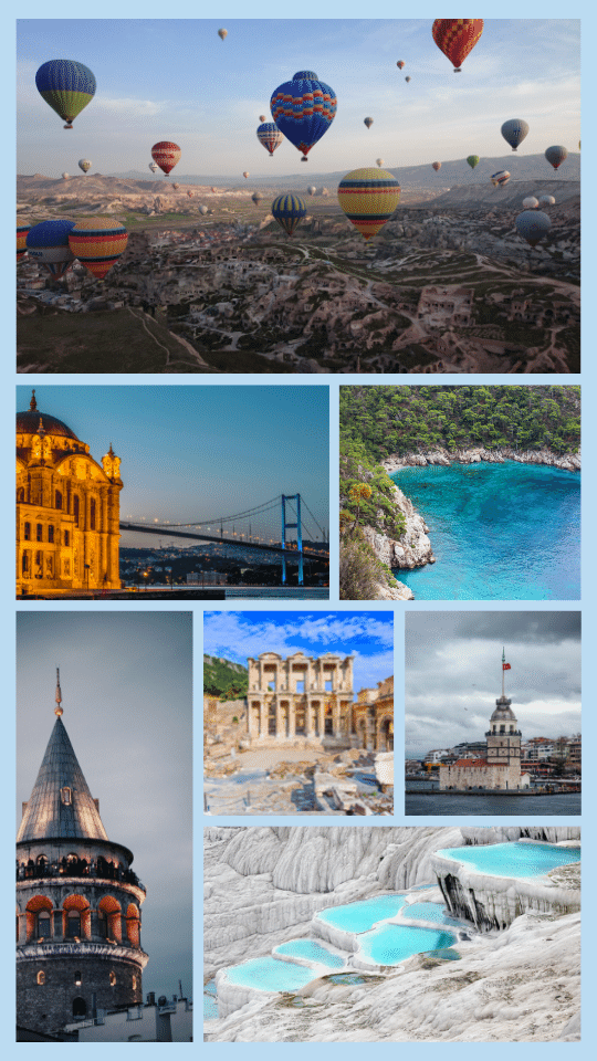 a collection of scenic photos of turkey
