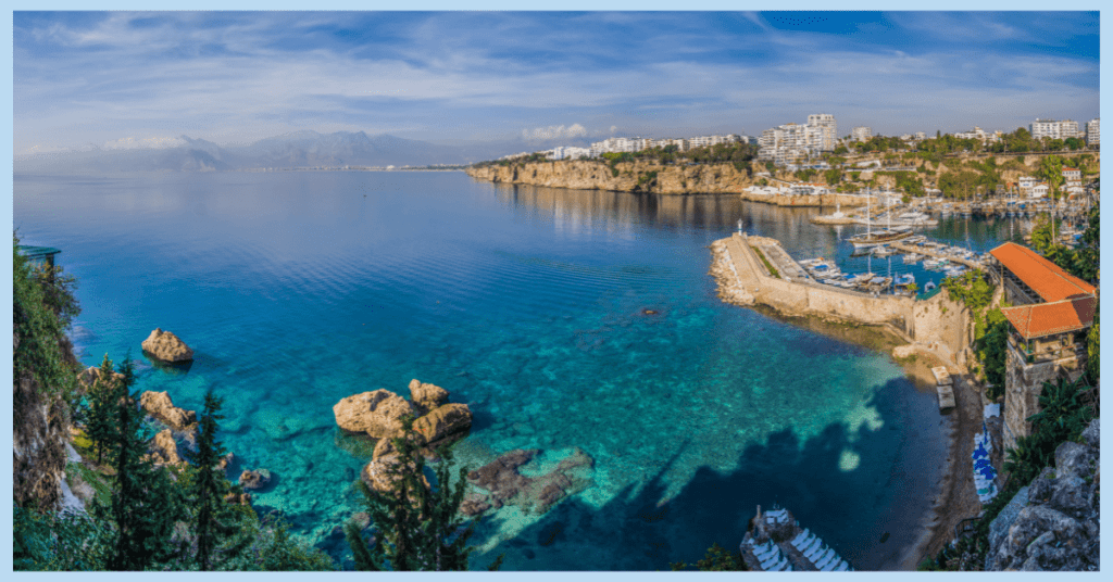 the port of the city of antalya in turkey