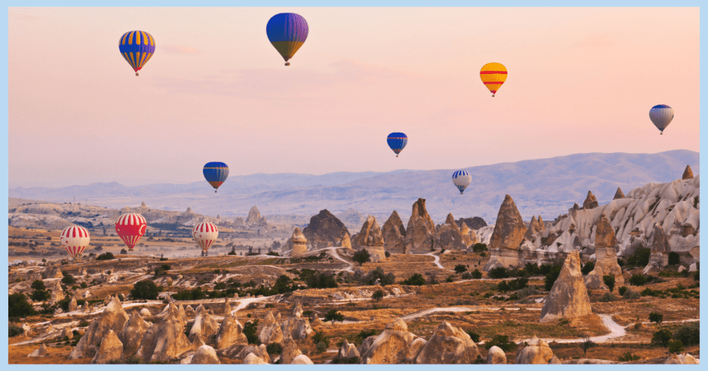 hot air balloons in cappadocia in turkey