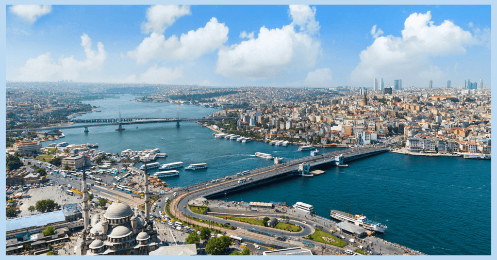 a birds eye view of the city of istanbul in turkey