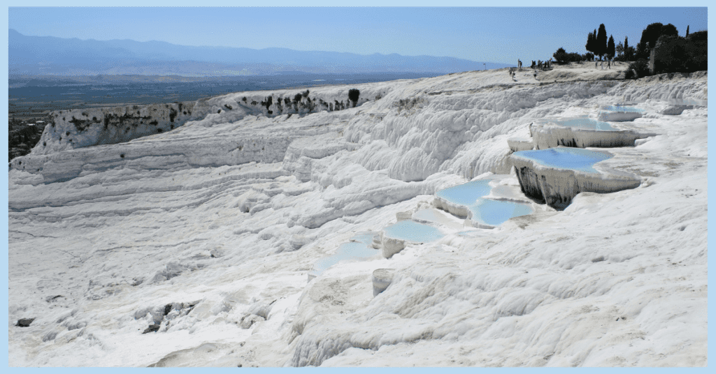 the travertine thermal pools in pamukkale in turkey