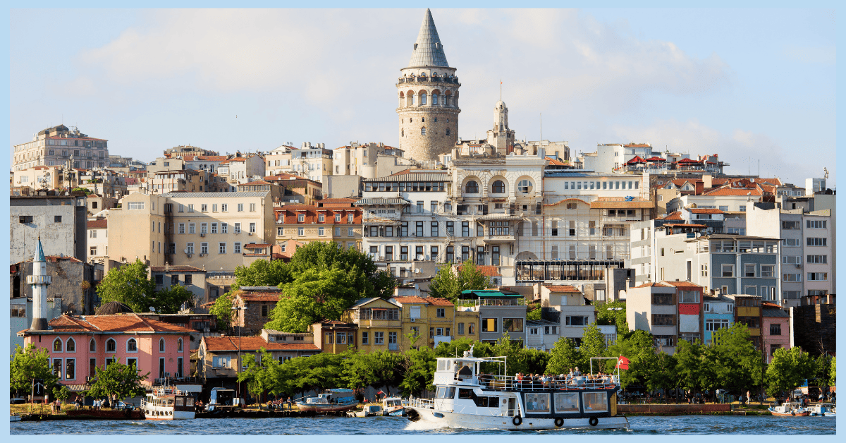 a view of the galata tower in istanbul